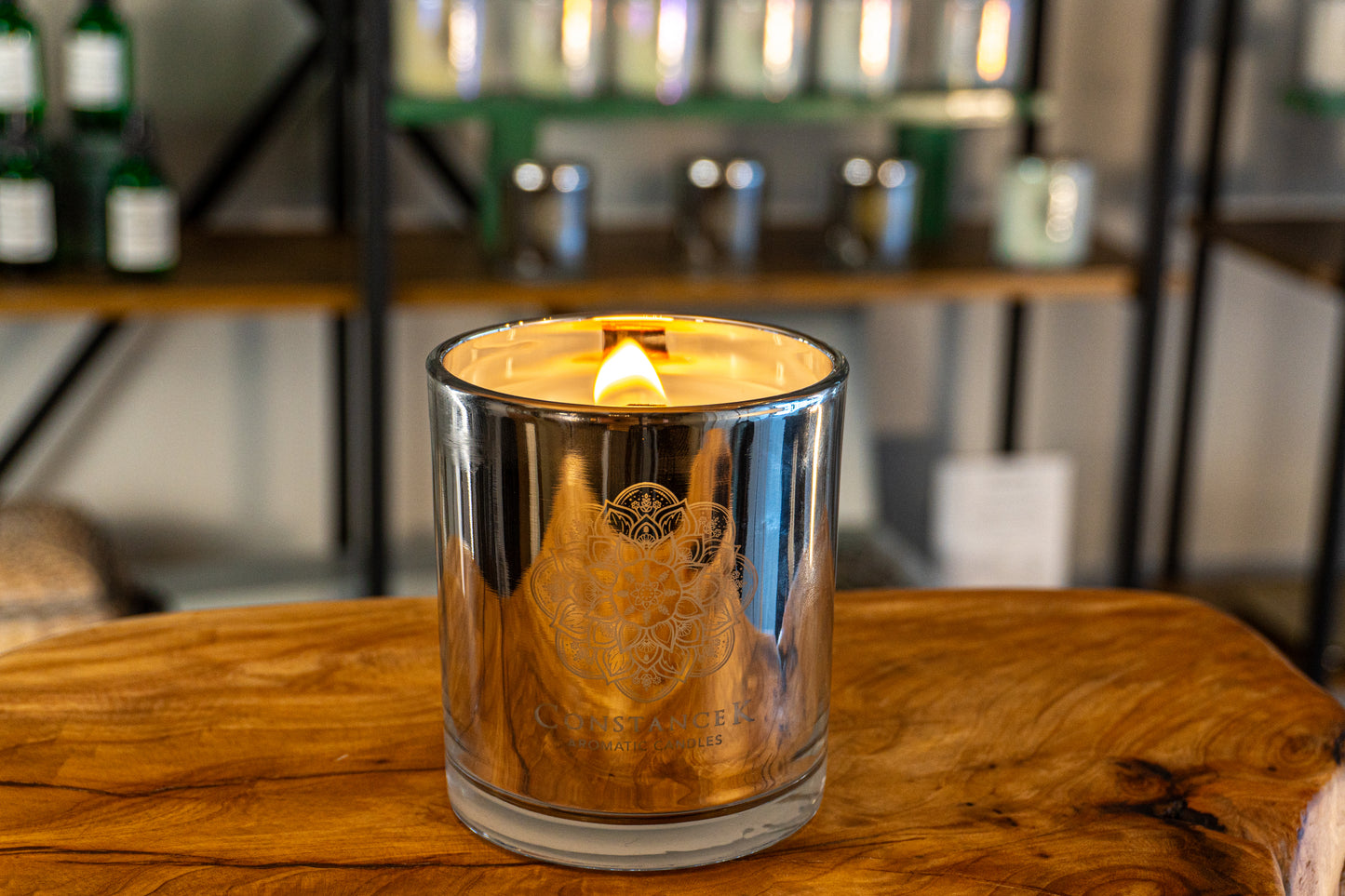 Luxury Chrome Intention Crystal Candle